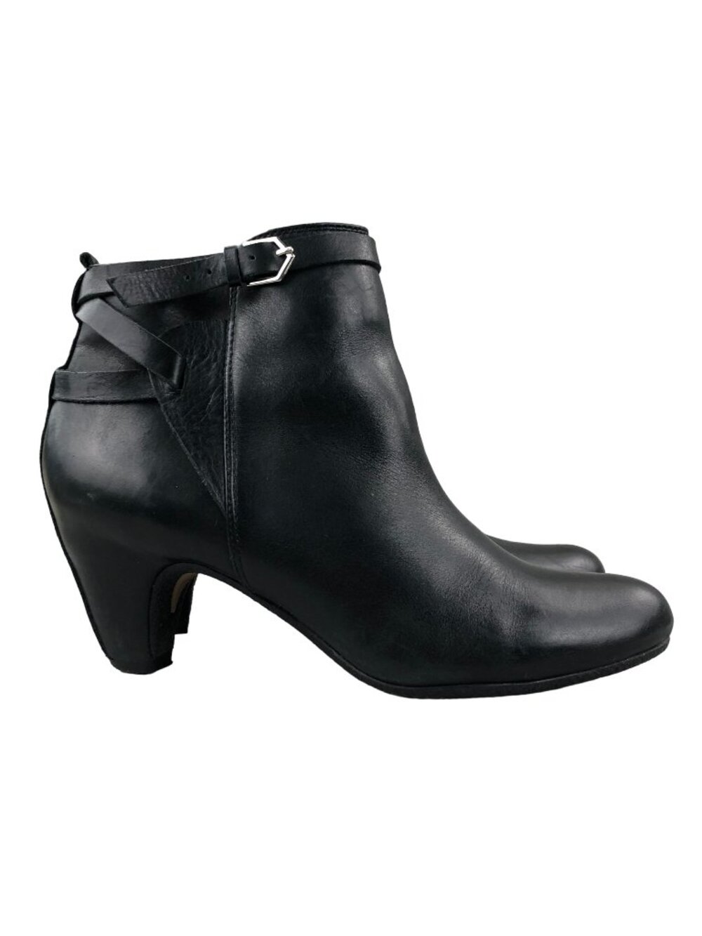 Sam Edelman Women's Size 8M Maddox Black Leather High Heel Ankle Booties Boots